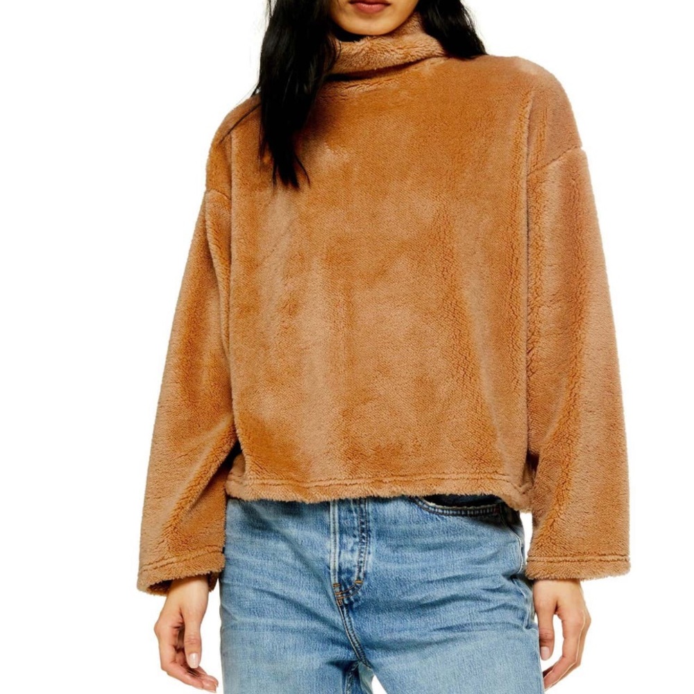 Topshop | Funnel Neck Fluffy Sweater NWT Size 8